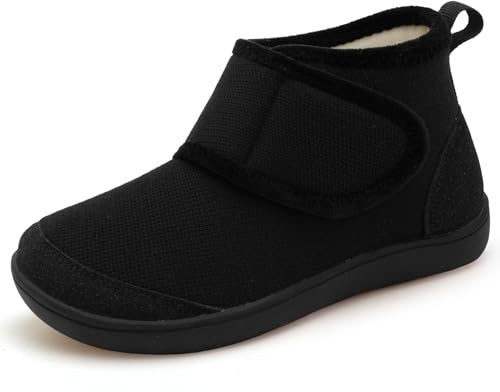 JOINFREE Women's Wide Fit Slipper Boots Fleece Lined Non-Slip Winter Booties Comfort Shoes for Swollen Sensitive Feet