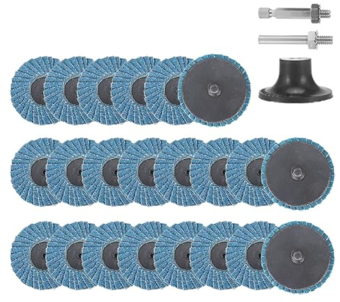 Fächerschleifer 31 Stück 2-Zoll-Fächerscheiben mit 1/4-Zoll-Halter, Stabschleifer-Aufsätze, Schleifscheiben Körnung 40/60/80/120(MIX)