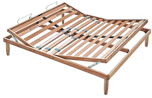 EVERGREENWEB Lattenrost 180x200 cm aus Natürliche Buchenholz, Manuelle Wendung, Kopf und Fuß verstellbar & Matratzenhalter,Othopädisches Klappbett mit Steifigkeitsreglern 5 Beine abnehmbar | ORANGE