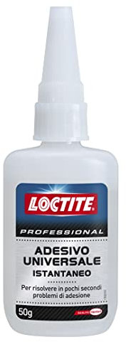 Loctite Adesivo Universale Istantaneo 50g, Cianoacrilato, Supercolla Ultrarapida, Trasparente, Non Secca, Tappo Anti-Otturazione, Tubetto da 50g