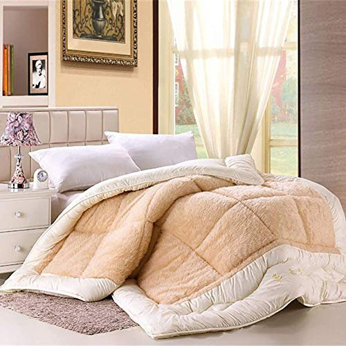 Super Soft Winter Comforter Wool Winter Camel Duvet Keep Warm King Queen Size Quilted Quilt Camel Hair Fiber Blanket Fast Fine Imitation Wool Is Thickened Lambskin Super Soft Winter Core