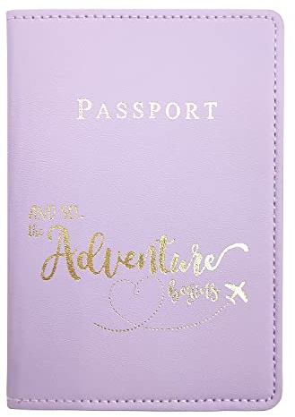 ALLY-MAGIC Passport Holder Cover, PU Leather Passport Cover Case Organiser with Wallet for Credit Card, Money, Business Cards, Passports, Boarding Passes for Women MenY7CSHZJ (Purple)