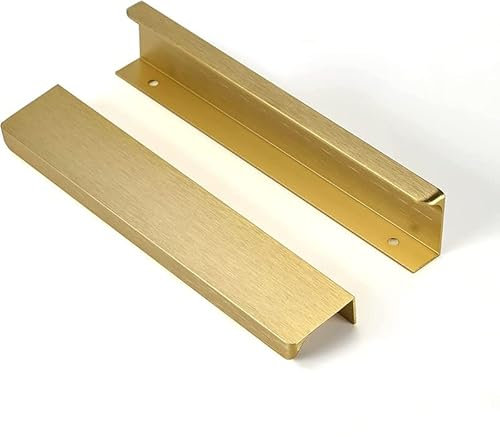 SYZOW 6 Stück Gold Schrankgriffe Versteckt Modernes Möbelgriffe, für Schlafzimmer Küche Kleiderschrank Bohrlochabstand 200mm