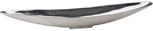GILDE große Deko Schale XL Schlüsselablage - aus Aluminium - Farbe: silber - Länge 80 cm
