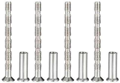 PATIKIL Vis Poignée Meuble M4x45, 4 Pièces Vis Rupture pour Tiroir Poignée Porte Tête Fraisée Plate Entraînement Phillips avec Manchon pour Levier Porte