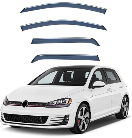 PWBYU Auto Autofenster Windabweiser für VW Golf 7 MK7 2014-2019,Autofenster Regenschutz Integrierte Deflektoren Ventshade