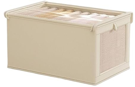 DAWCBVJQ 40 x 25 x 20 cm, caja de almacenamiento para ropa y bolsas, organizador con tapa