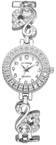 OIDEA Montre-bracelet pour femme avec bracelet fin : élégante montre cygne nain avec strass et perles à quartz analogique avec cadran arabe, cadeau pour femme ou petite amie, or/or rose/argent