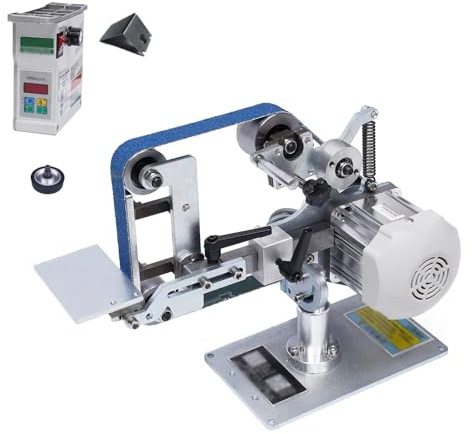 Abrasive Belt Machine, 1x30 Inch Belt Sander, Brushless Motor, Stepless Speed Control, Digital Display, Vertical & Horizontal Polishing, Forward & Reverse Rotation