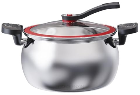YIGECHENXIN Pentola a Pressione Micro in Acciaio Inossidabile 304 da 5L/7L per Uso Domestico, antideflagrante di Grande capacità antiscottatura per Costine di Maiale brasate,5L