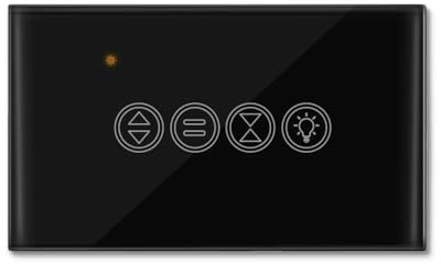 JXQXHCFS Tuya Smart Life WiFi Roller Shutter Curtain Light Switch for Electric Motorized Blinds Compatible with Alexa Google Home Voice-Black US Standard