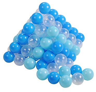 Knorrtoys 56771 56771-bollset Ø 6 cm-100 bollar/mjuk blå/vit spelboll, färgglad