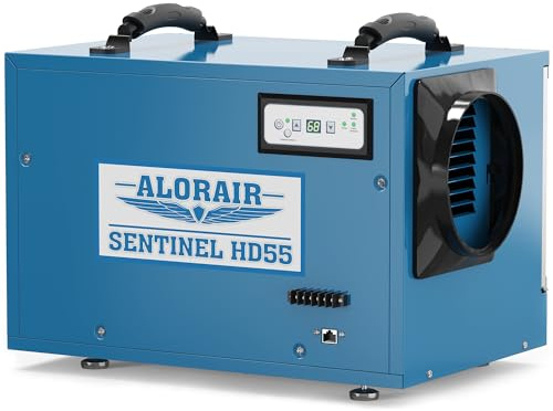 ALORAIR Commercial Dehumidifier 113 Pint, with drain Hose for Crawl Spaces, Basements, Industry Water Damage Unit, Compact, Portable, Auto Defrost, Memory Starting, 5 Years Warranty, Sentinel HD55