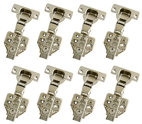 LIKERAINY 105° Standard Innanförliggande Anslag Gångjärn 35mm med Spjäll Mjuk Stängning Soft Closing för Köksskåp Skåp Garderob Dörrgångjärn Förpackning med 8 pcs