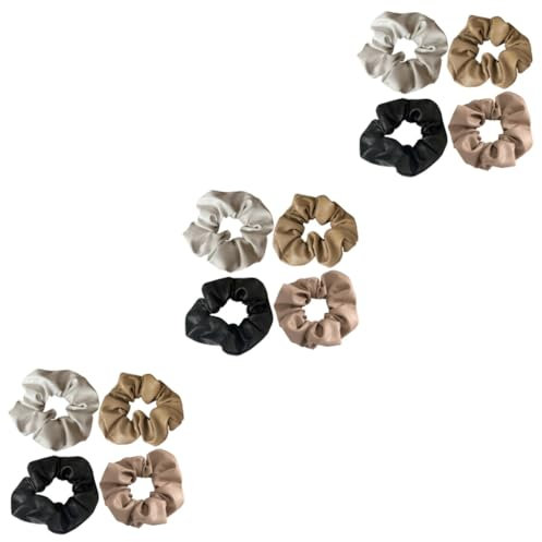 POPETPOP 12stücke Pu Haargummis Für Und Mädchen Elastische Haarschmuck Scrunchies Für Sport Yoga Und Alltagsstylings