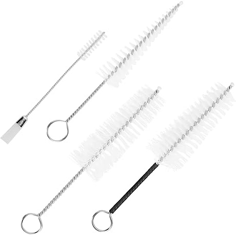 4 Stück Schalllochbürste Reinigungswerkzeug für Blasinstrumente | Edelstahl und Nylon, Leicht und Tragbar, für Saxophonmundstück und Mundstücke