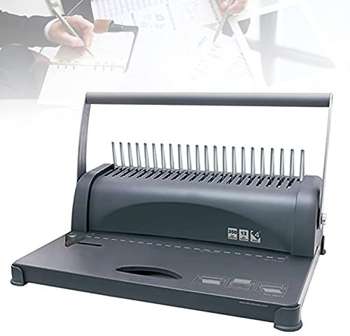Bürozubehör, 21-Loch-Bindemaschine, manueller Kammbinder – 350 Blatt Bindekapazität/12 Blatt Lochkapazität für Bürodokumente