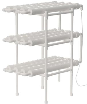 YEITBY 3 Schichten 108 Löcher Hydroponische Anzuchtsysteme Kit, Hydroponic Growing Kit PVC Hydroponisches Pflanzensystem für Gemüse für Gemüse Salat Blumen Obst