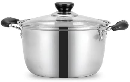 LXHZSY Kochtopf Kochgeschirr Edelstahltopf 1,5 l - 4 l Suppentopf mit doppeltem Boden Nicht magnetisches Kochen Mehrzweck-Kochgeschirr Antihaft-Pfanne Allgemeine Verwendung(20cm 2.4L)