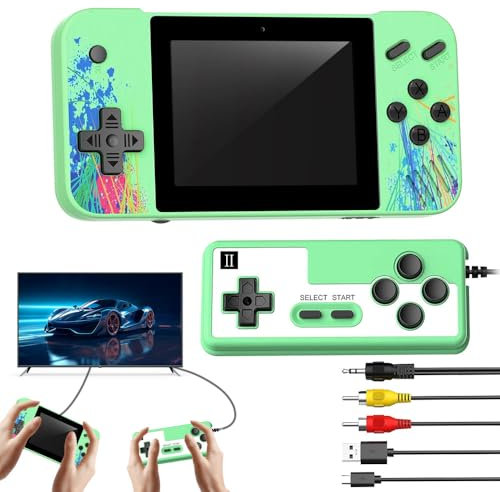 Vmxlso Console Portable, écran Couleur de 3,5 Pouces, Console de Jeux Portable Préchargée avec 800 Jeux Classiques, Console Portable Retrogaming, Console Retrogaming Portable pour Enfants, Adultes