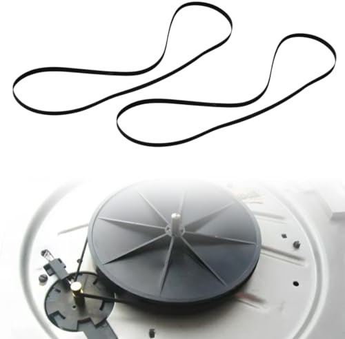 2 Piezas Correa de Goma para Tocadiscos, Repuesto de 270mm, Correa Duradera Compatible con Tocadiscos de Correa, Transmisión Práctica, No Se Rompe Fácilmente, (Negro)