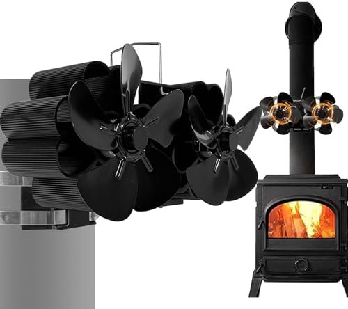 Rrlihjgu Heat Fan for Wood Stove | Silent Heat Activated Fan Wood Stove Blower | Low Noise Wood Stove Accessories Wood Burner Fan for Wood Burning Stoves