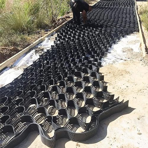 Griglia per pavimenti in plastica Geogriglia di terra for erba/blocchi di terreno/cemento/sabbia/piselli, griglia stabilizzatrice for ghiaia pieghevole, facile da tagliare, finitrici Griglia di stabil