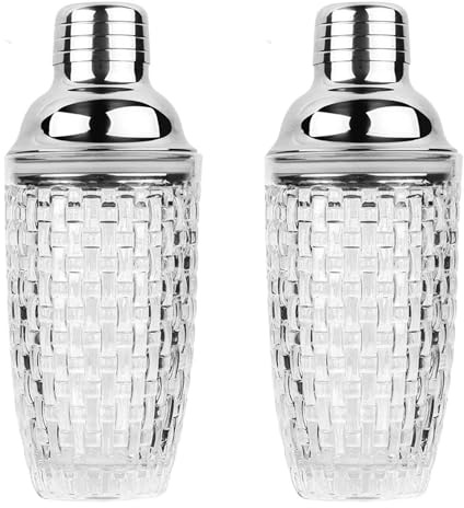 Uikdjgu 2X Set di Shaker per Cocktail nel Vetro da 13 Once - Shaker nel Vetro per Cocktail, Shaker per Cocktail e Shaker per Cocktail