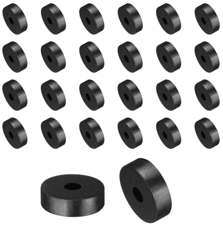 QUARKZMAN 60pcs Entretoises en Caoutchouc Rondes Anti-Vibration,Rondelle Plate Grommets Amortisseur pour Connexions Électriques Réparation Automobiles Voiture, 14x4x4mm (OD x ID x Hauteur)