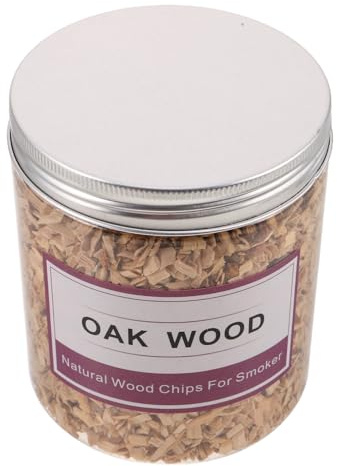 MINAOLULUS Virutas de Madera de Roble para Ahumador de Cócteles y Barbacoas, 130-140g, Tamaño Mediano, Astillas Fragantes para Ahumar Bebidas y Alimentos al Aire Libre, Uso en Jardín