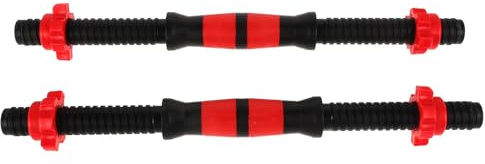 minkissy 2 Stück Kurzhantelstange aus Stahl mit Sicherem Griff und Kunststoffbeschichtung 40cm Hantelgriff mit 4 Muttern für Rückentraining und Armtraining Schwarz Zufällige Farbe