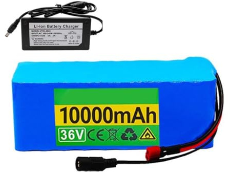 36V 10AH E-Bike Batteria 10S3P Batteria Di Ricambio Per Monopattino Elettrico Batteria Al Litio Per Scooter Elettrico Con Caricabatteria E BMS T+DC