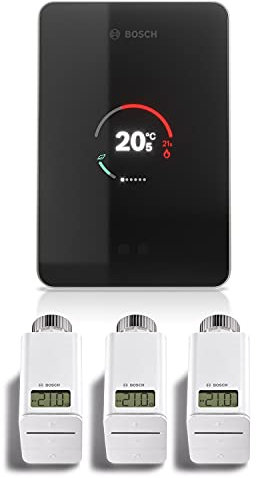 BOSCH Junkers Set CT200 W-LAN Regler EasyControl Set mit 3 Funk-Thermostaten schwarz