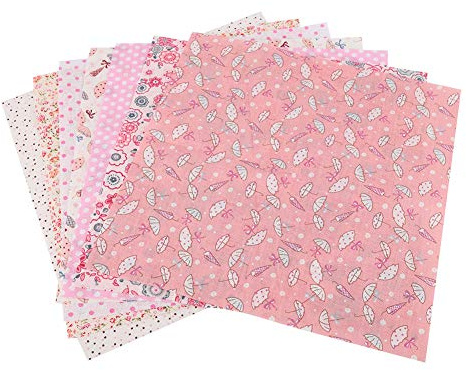 Baumwollstoff, 7 Stück Stoffpaket Baumwolle Stoff Nähen DIY Stoffstücke Muster Stoffreste Patchwork Baumwolltuch Stoffe Quilting Projekt Handwerk Kleidung Bettwäsche Vorhänge Tischdecken Dekor(L)