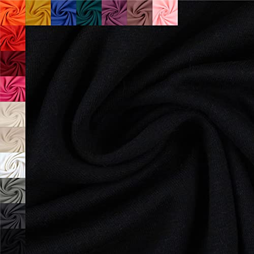 Swafing Vanessa Baumwolljersey unifarben Coupon (Schwarz, 0,5m) (299)