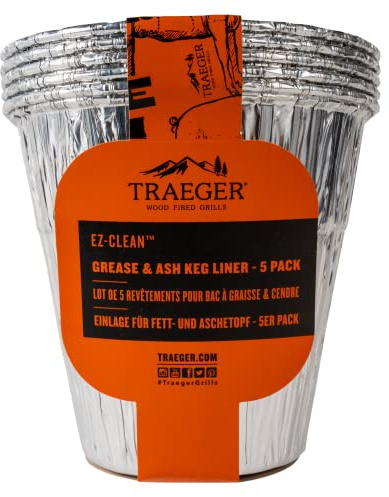 Traeger Grills BAC608 EZ-Clean Grease & Ash Keg 5-pack dropphinkfoder, aluminium