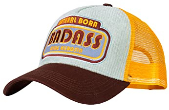 King Kerosin Herren Trucker Cap |Caps | Bikercap | Cordfront| Frontstickerei |Logopatch | Truckerkappe | Meshcap Badass