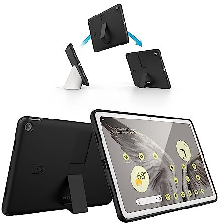 Speck Schutzhülle und Ständer für Google Pixel Tablet 2023, volle Rückseite, dünn, Kratzfest, Fallschutz und Verstellbarer Ständer, funktioniert mit Google Pixel Lade-Lautsprecher-Dockingstation,