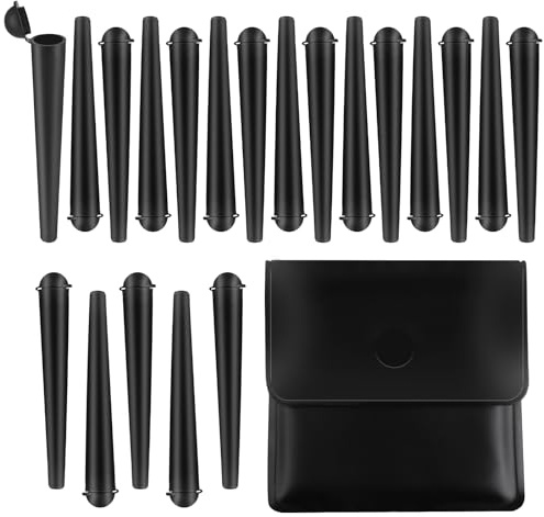 20 Stück Transporthülle, 120mm Transporthüllen mit Clipdeckel, J-Tube Case Aufbewahrung Behälter mit Beutel, Schwarz Wasserdicht Joint Tube Cones Joint, Joint Etui für Tragentransport Zubehör
