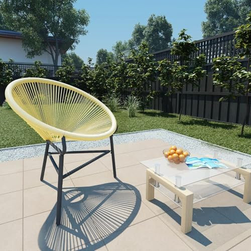 ShGaxin Garten-Acapulco-Stuhl, Gartensessel, Campingstuhl, Terassenstühle, Gartenmöbel, Balkon Stühle, Balkonstuhl, Hochlehner, Stühle Für Draußen, Poly-Rattan Beige