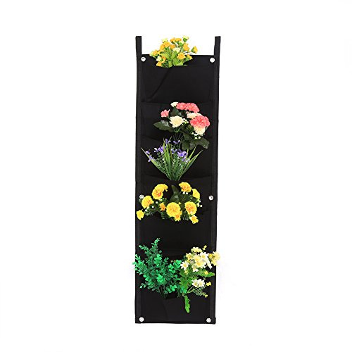 Tbest Ket Vertical Fieltro Planta de Jardín Crecer Bolsas Contenedores Macetero de Pared 7 Ket 100 * 30 CM Bolsas de Cultivo (7 Bolsillos 100 * 30CM)