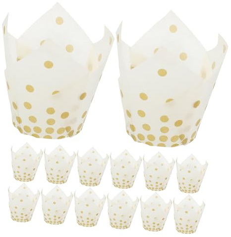 VICASKY 50pcs Polka Dot Paper Cups Cupcake Liners for Baking Polka Dot Paper Cups Cupcake for Birthday Party Wedding Shower
