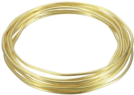 sourcing map 12 Gauge Brass Craft Wire, 9.8 ft Flexible Bendable Jeweler's Brass Wrapping Wire for Jewelry Making, DIY Crafts, Modeling, Decorations (Round)