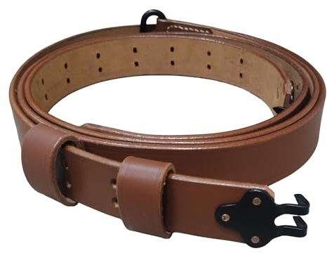 WARCRAFT EXPORTS U.S. Army M1 Garand Lederschlinge, Braun, Stahlbeschläge, 2 Stück