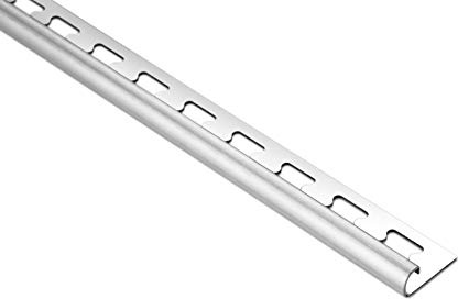 HEXIM Fliesenschienen/Edelstahlschienen 250cm, Quadrat-/ Rund-/ & L-Profile, Edelstahl - glänzend oder gebürstet, Höhe: 9-12mm (Rundprofil 10mm, gebürstet)