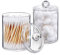 2 Pezzi Porta Bastoncini Cotonati, Makeup Pads Storage Porta Bastoncini Cotonati, Sturdy, Transparent, con Coperchio, for Cosmetics, Cotton Balls, Swabs, Binder Paper Clips, Hair Pins