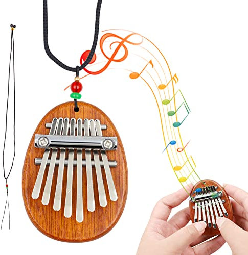 Aohcae Mini Kalimba Piano, Kalimba Instrument mit Trageband, Daumenklavier Holz, Mini Klavier Kinder Kalimba Instrument für Anfänger