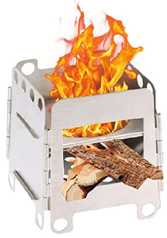 Alvinlite Zusammen klappbarer, tragbarer Holz brennender Camping ofen mit Muti-Funktion, Holz verbrennungs ofen im Freien, Brenner ofen für Camping wandern, mit Aufbewahrung Tasche, Edelstahl kocher