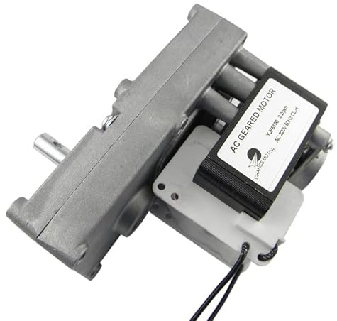 CHANCS AC 220V Rotisserie Shaded-Pole Gear Motor 3.2 RPM Max Torque 200KG Low Noise for BBQ Oven Default Rotation CW