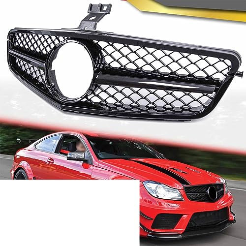 TAPIVA Auto-Frontgrill für Mercedes Benz C Class W204 S204 C204 2007 2008 2009 2010 2011 2012 2013 2014, Front-Nierengrill, Auto-Grills